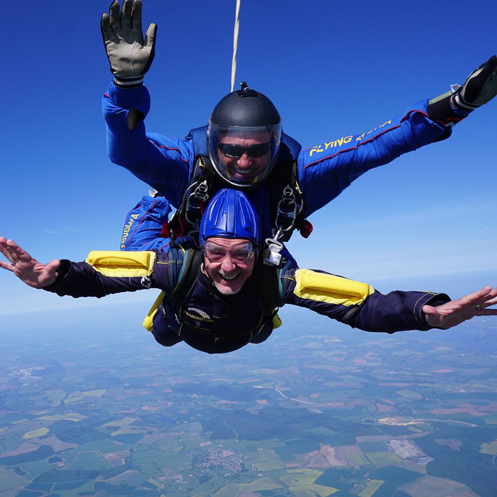 Our CEO doing a tandem skydive