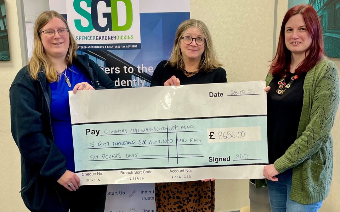 Spencer Gardner Dickins raises an incredible £8656 for Coventry and Warwickshire Mind