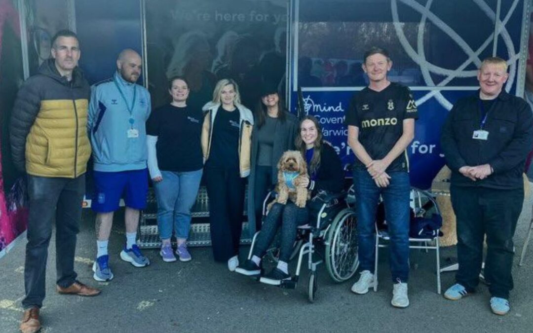 Kicking off conversations: our wellbeing vehicle hits the road and visits the Sky Blues