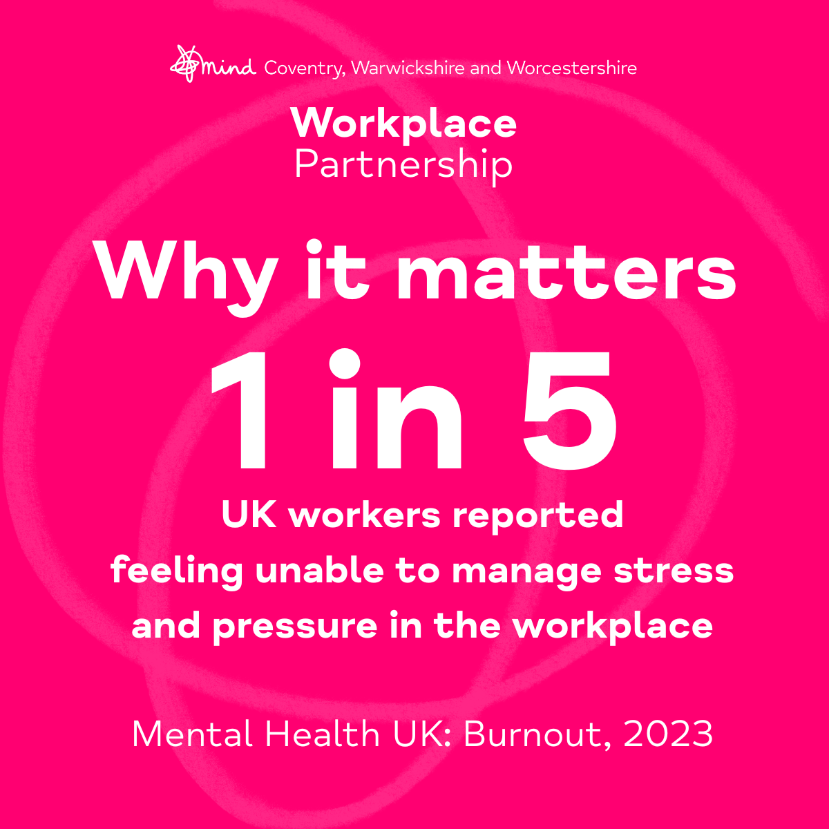 Why iT matters 1 in 5 UK workers reported feeling unable to manage stress and pressure in the workplace.